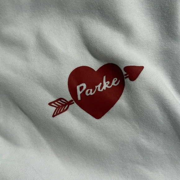 Parke white valentine sweatshirt.  Limited edition. Excellent condition! S/M - Picture 2 of 9